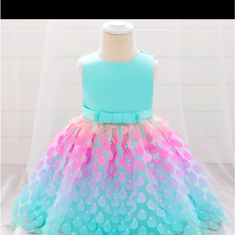Summer Little Mermaid Infant 1st Birthday Dress For Baby Girl Clothes